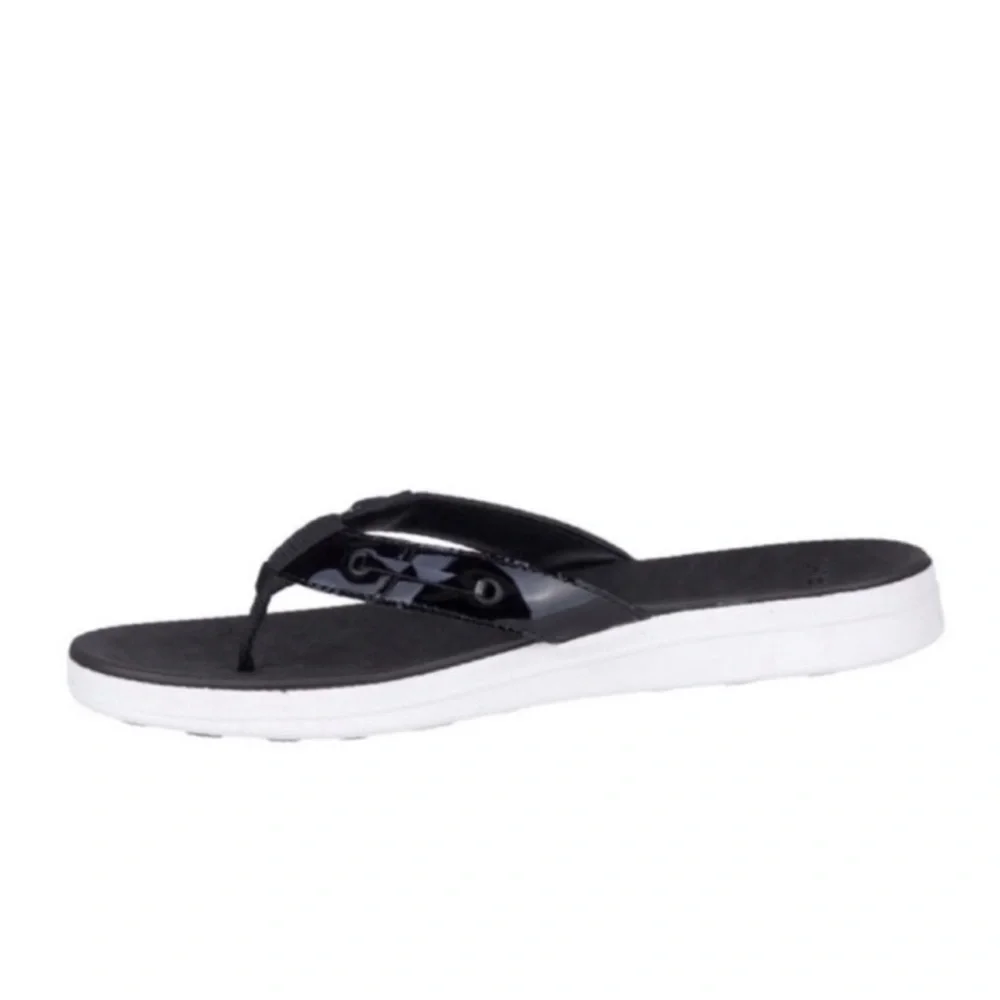 NEW Sperry Adriatic Leather Sandals Skip Lace Flip Flops Black Size 6 - Picture 6 of 11